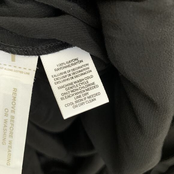 LOFT Black Off Shoulder Short Sleeve Drawstring Waist Romper Small NWT - Picture 4 of 5